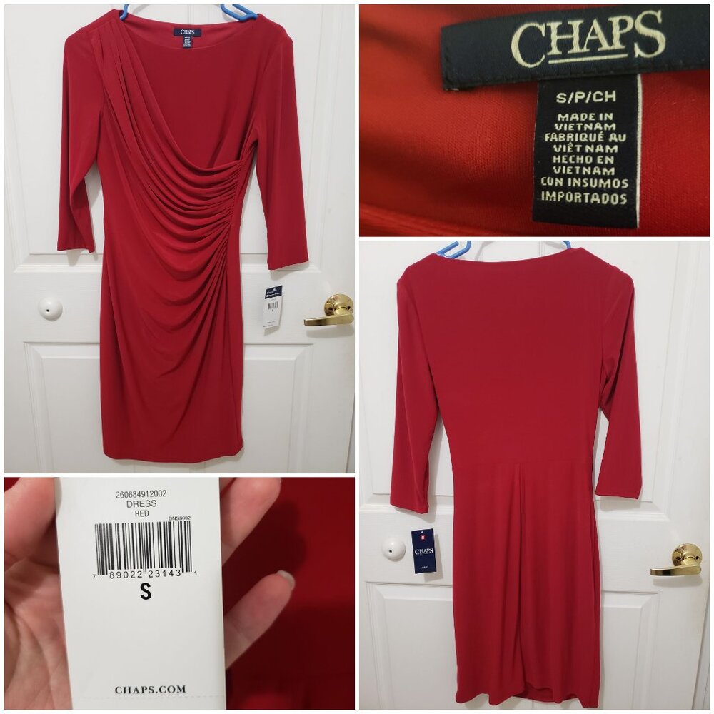 Brand new, never worn red Chaps dress size S